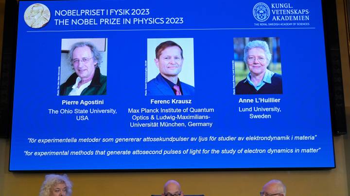Nobel de physique: trois spécialistes du mouvement ultra-rapide des électrons récompensés
